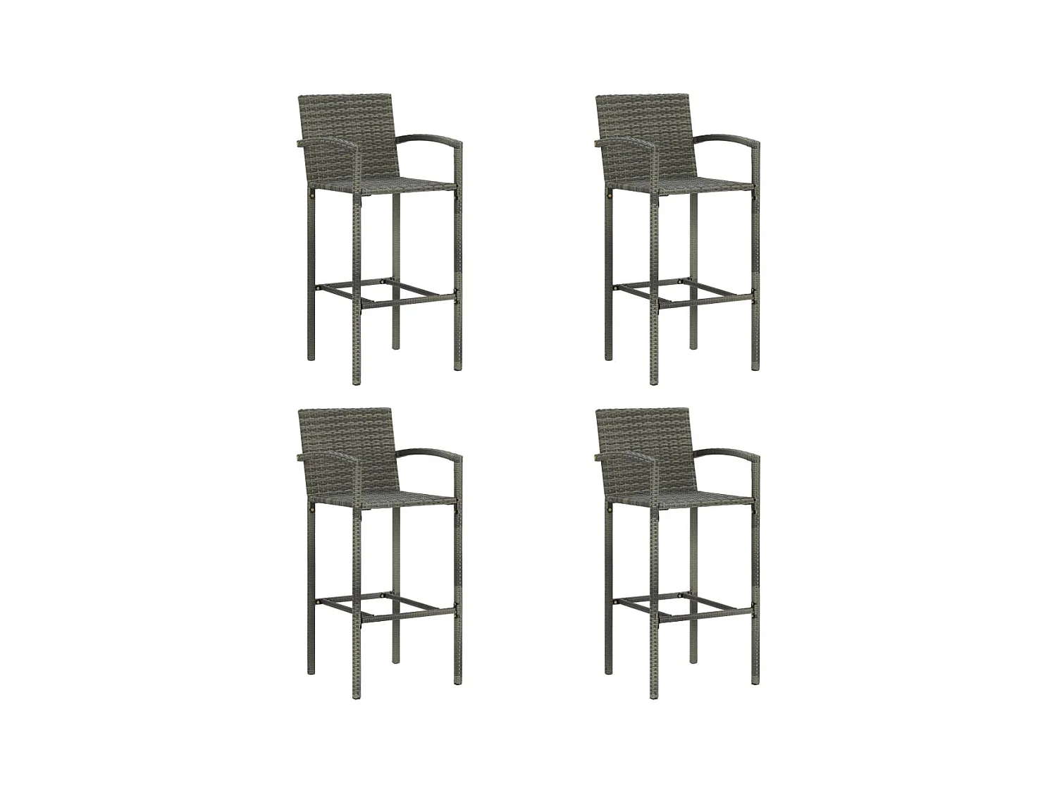 Set van 4 grijze barkrukken van harsriet