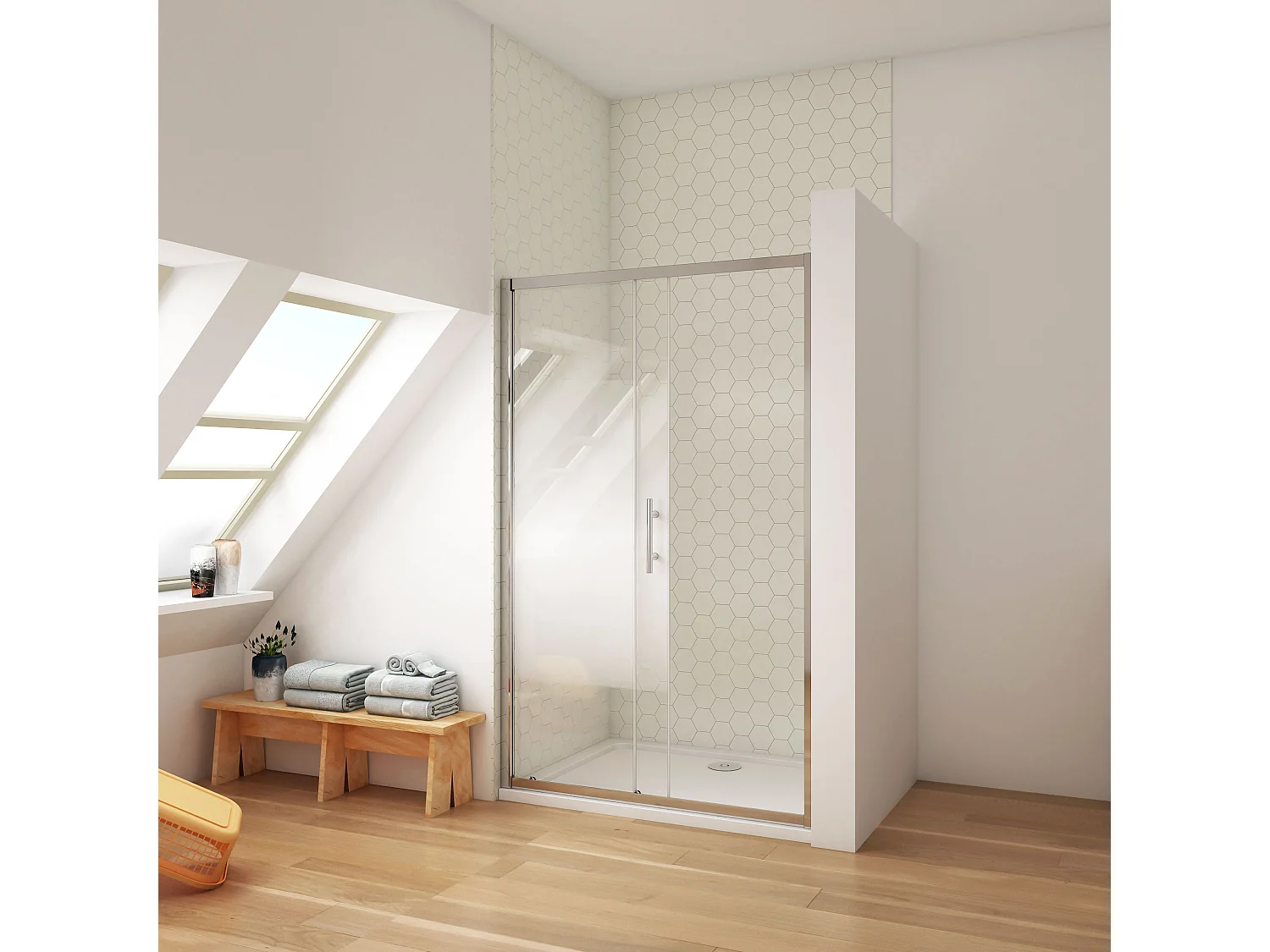 190cm 5mm ESG Sicherheitsglas Schiebetür Duschtür Duschkabine