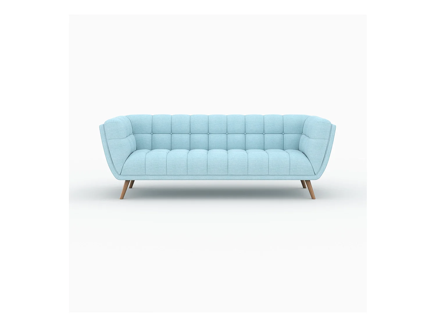 Ensemble canapé et fauteuil en tissu bleu clair 4 places - Carmen