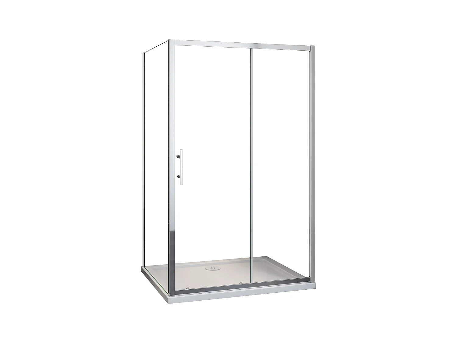 190cm 5mm ESG Sicherheitsglas Schiebetür Duschtür Duschkabine mit Seitenwand