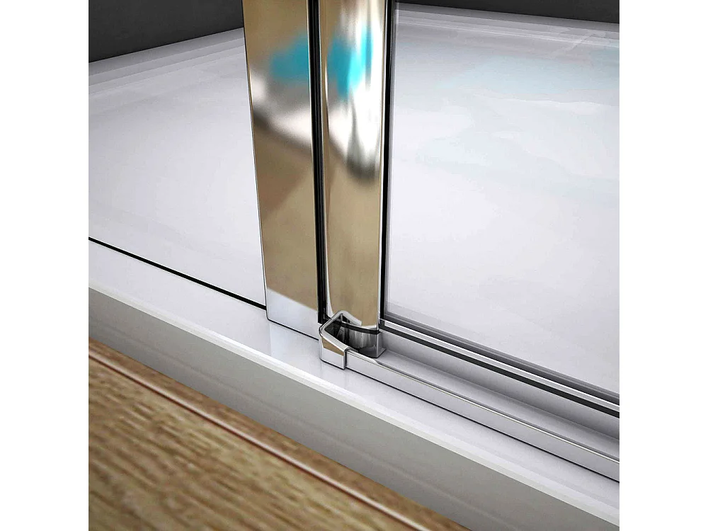 120x195 cm Porta Doccia Per Nicchia Apertura Battente Più Paretina Fissa Barra Stabilizzatrice In Vetro 6 mm Temperato Anticalcare