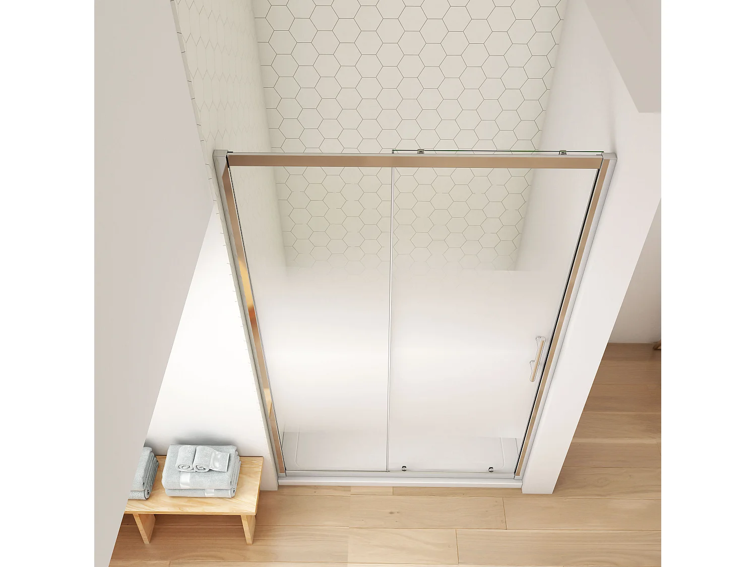 190cm 5mm ESG Sicherheitsglas Schiebetür Duschtür Duschkabine