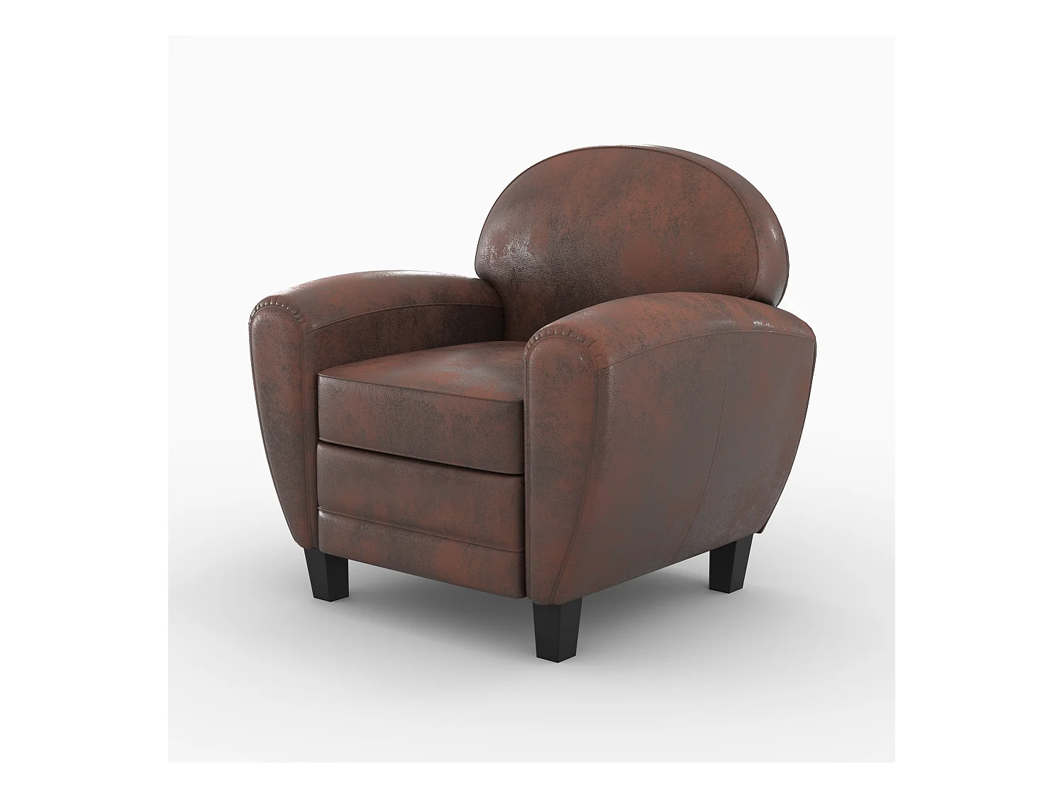 Ensemble canapé et fauteuil marron 3 places - Club - Club