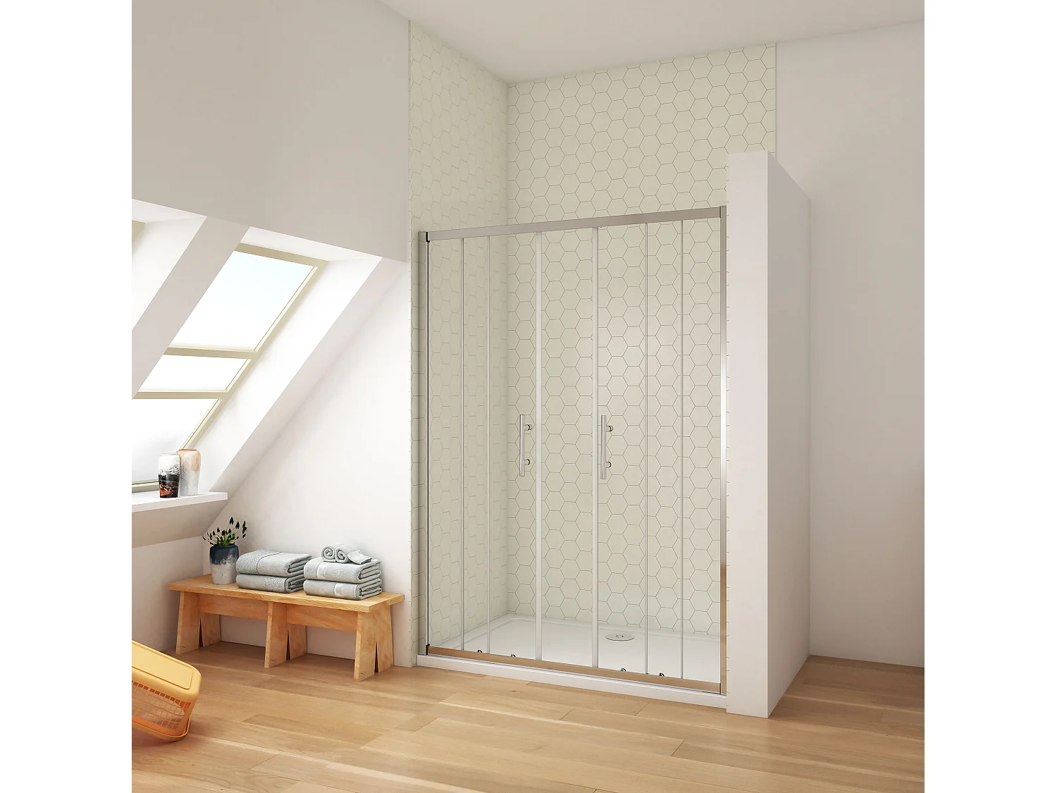 190cm 5mm ESG Sicherheitsglas Schiebetür Duschtür Duschkabine