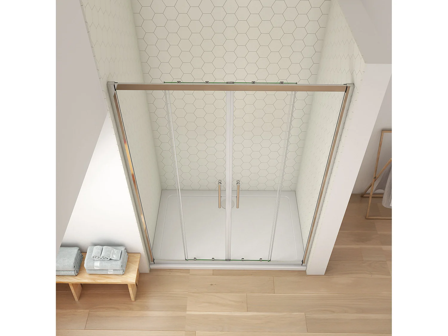 190cm 5mm ESG Sicherheitsglas Schiebetür Duschtür Duschkabine