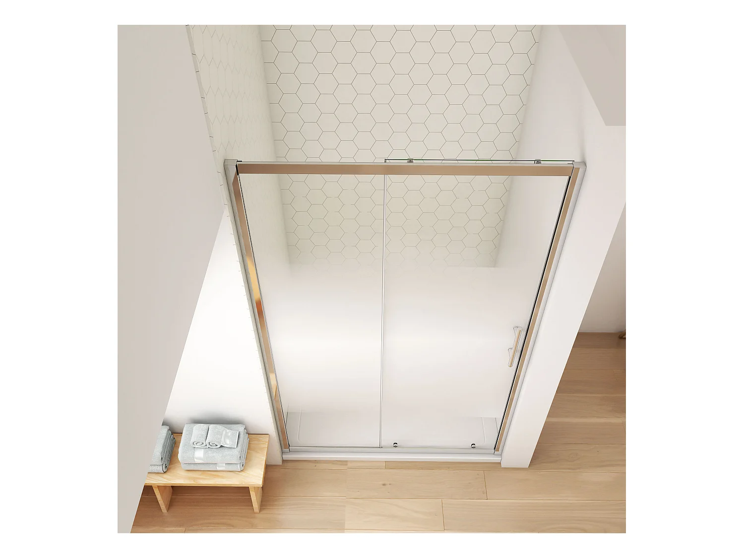 190cm 5mm ESG Sicherheitsglas Schiebetür Duschtür Duschkabine