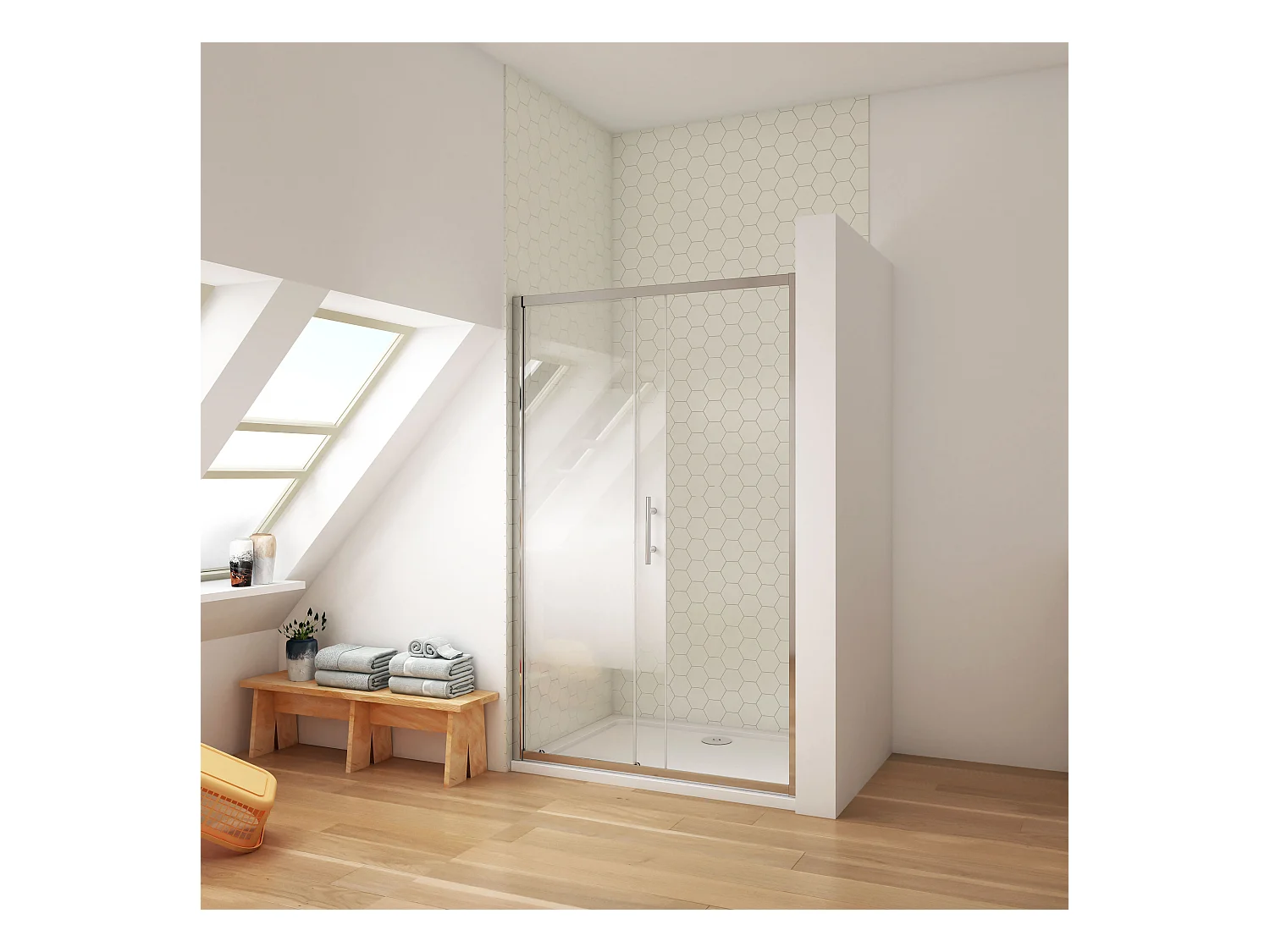 190cm 5mm ESG Sicherheitsglas Schiebetür Duschtür Duschkabine