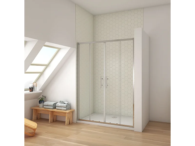 190cm 5mm ESG Sicherheitsglas Schiebetür Duschtür Duschkabine