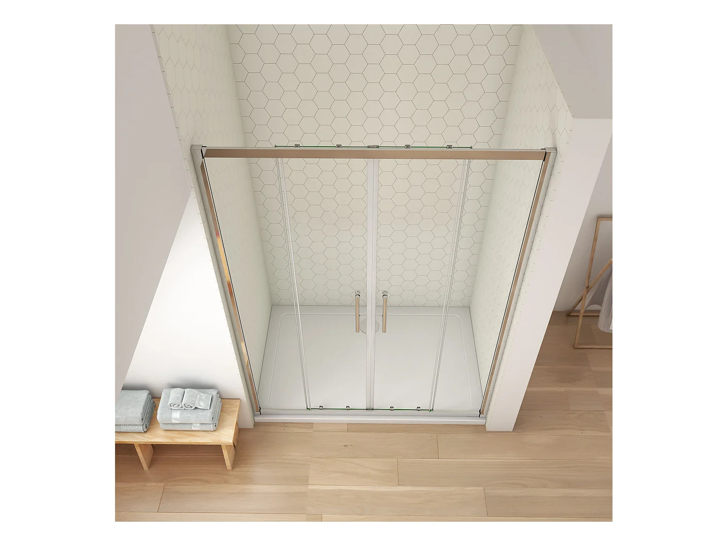 190cm 5mm ESG Sicherheitsglas Schiebetür Duschtür Duschkabine