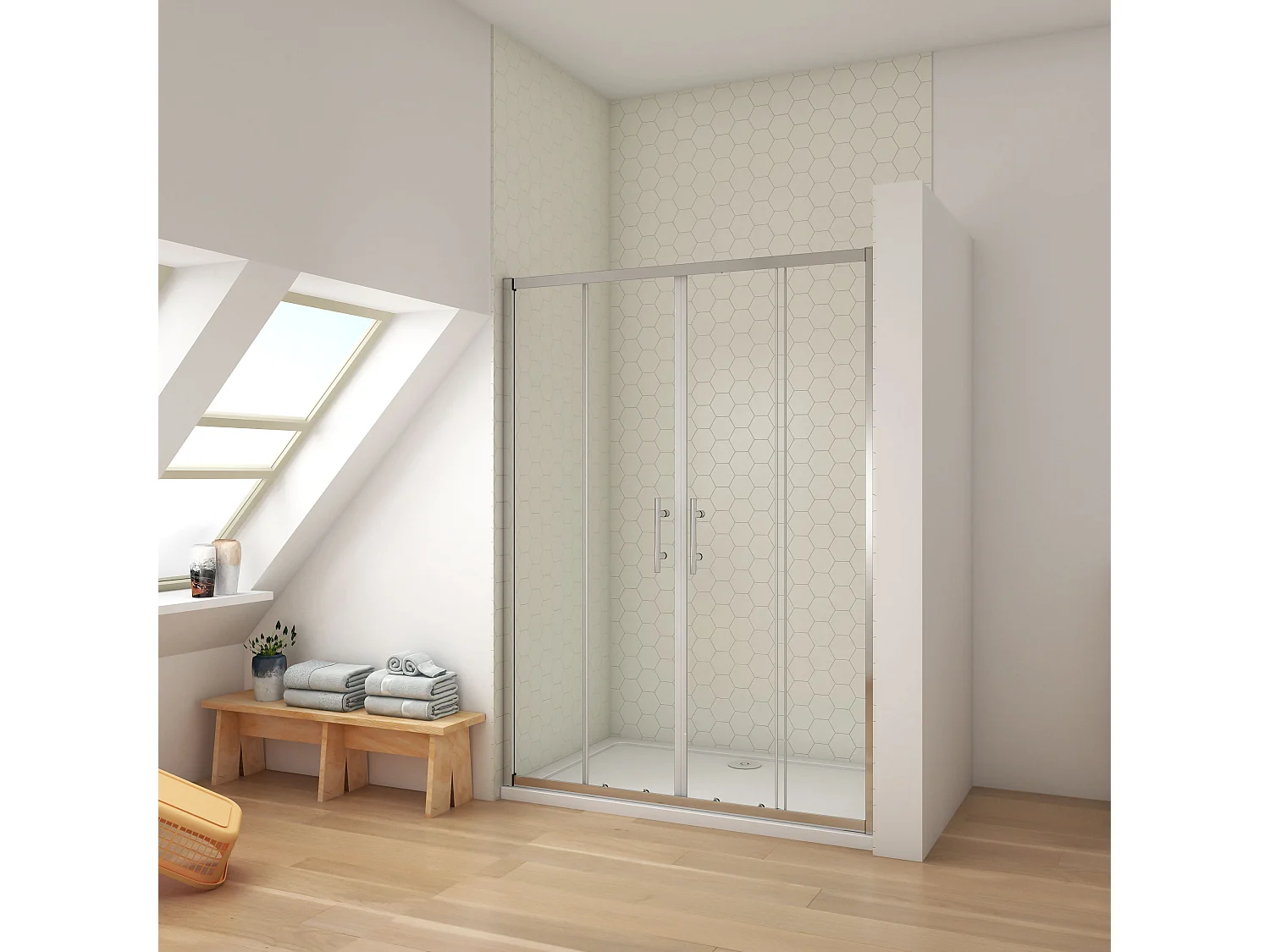 190cm 5mm ESG Sicherheitsglas Schiebetür Duschtür Duschkabine