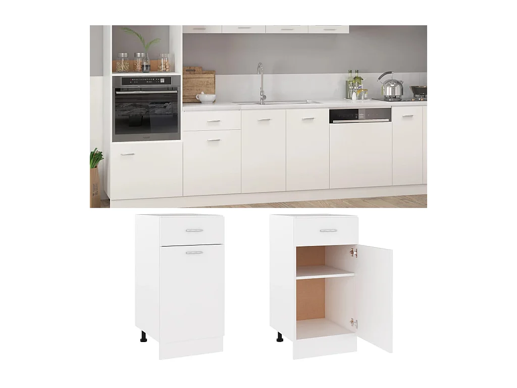 Armoire de plancher à tiroir Blanc 40x46x81,5cm