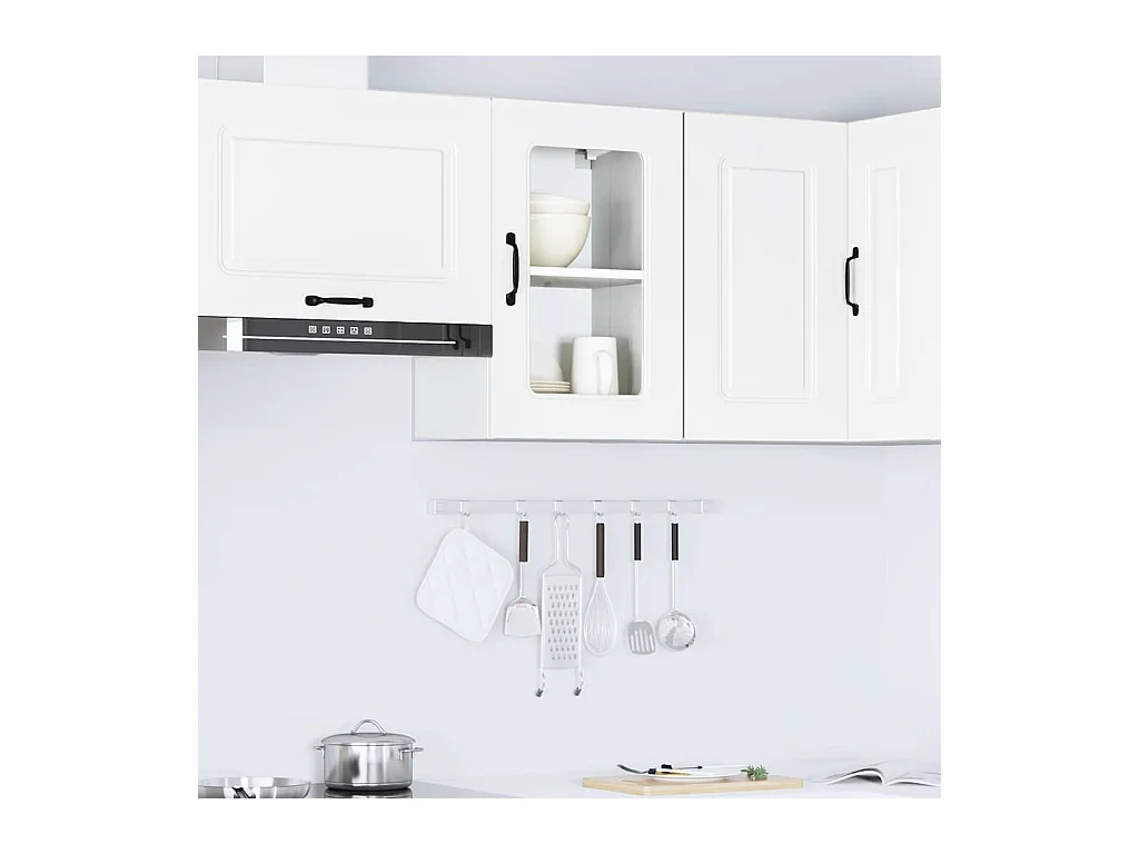 Pensile da cucina bianco con anta in vetro