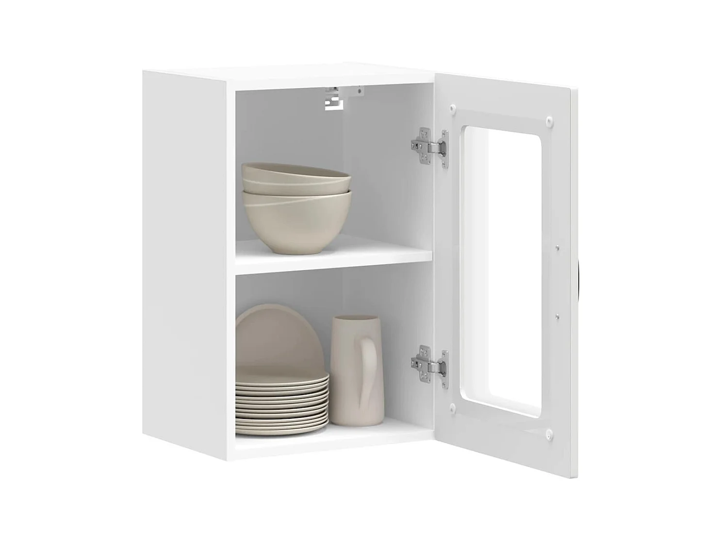 Pensile da cucina bianco con anta in vetro