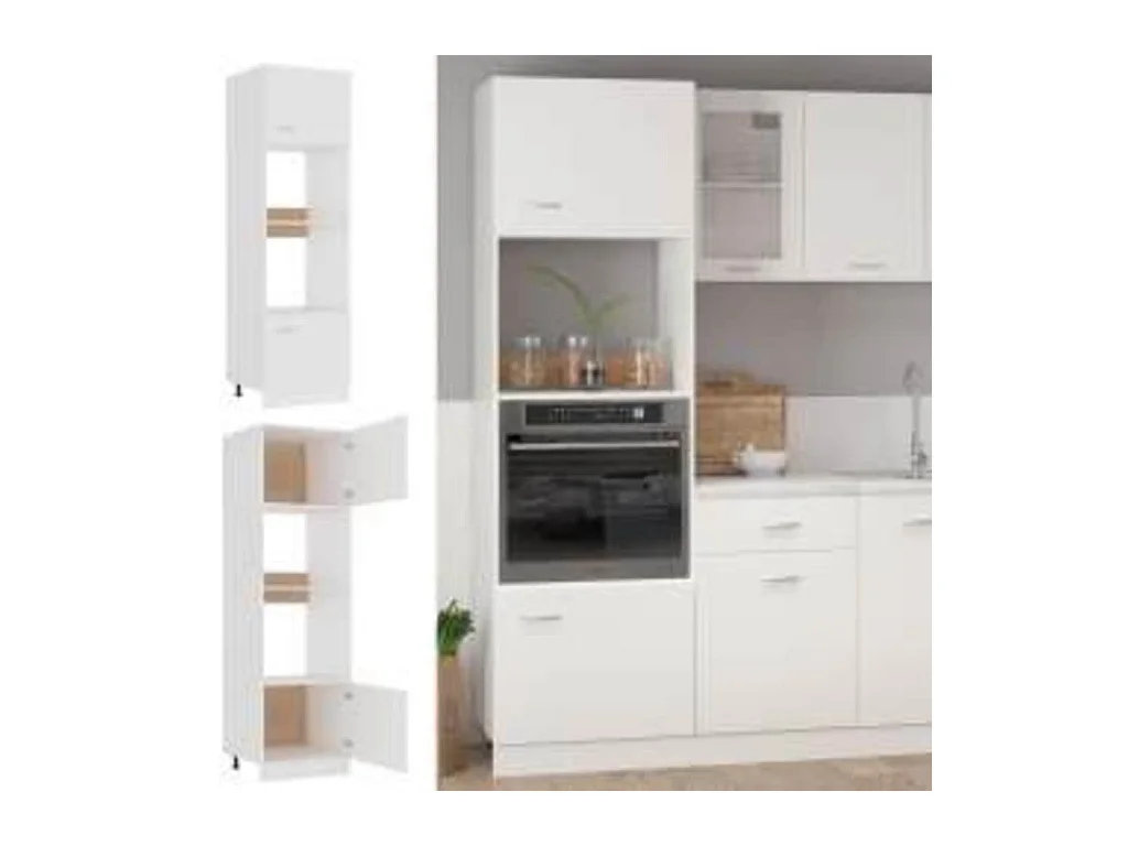 Mobile per microonde Bianco 60x57x207 cm Truciolato