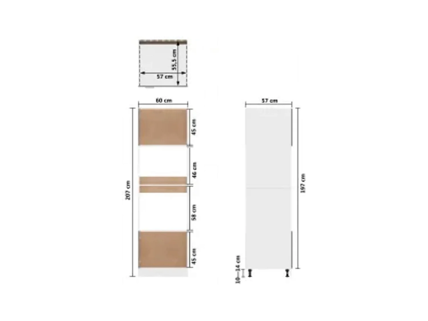 Mobile per microonde Bianco 60x57x207 cm Truciolato
