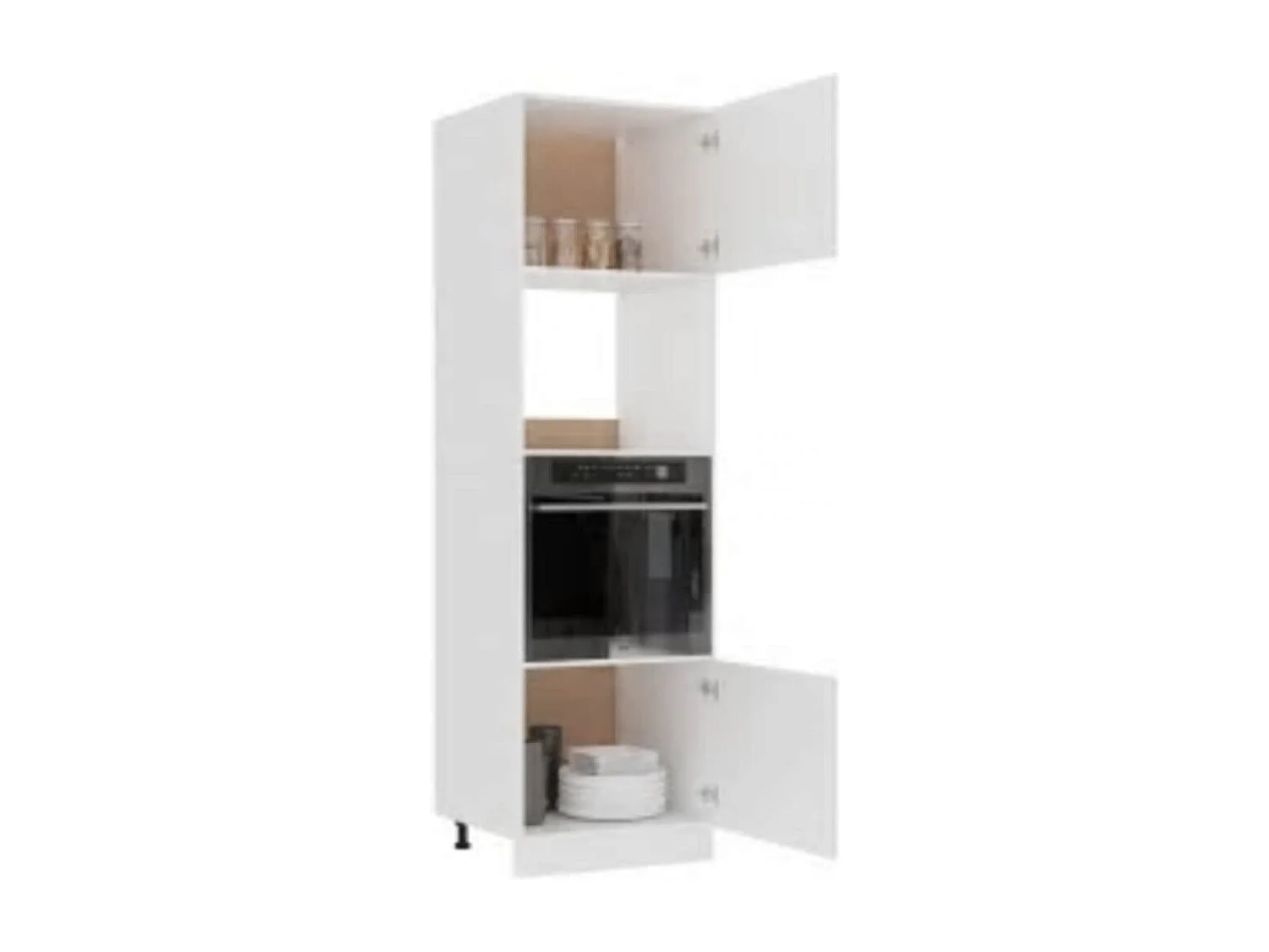 Mueble para microondas Blanco 60x57x207 cm Aglomerado
