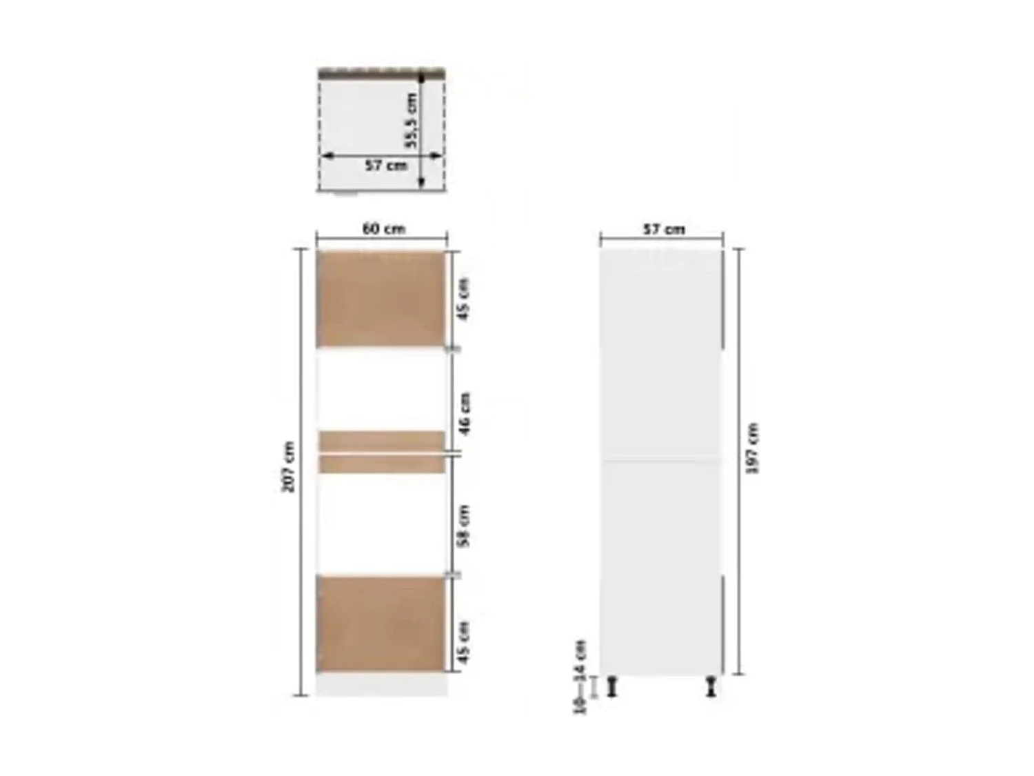 Mueble para microondas Blanco 60x57x207 cm Aglomerado