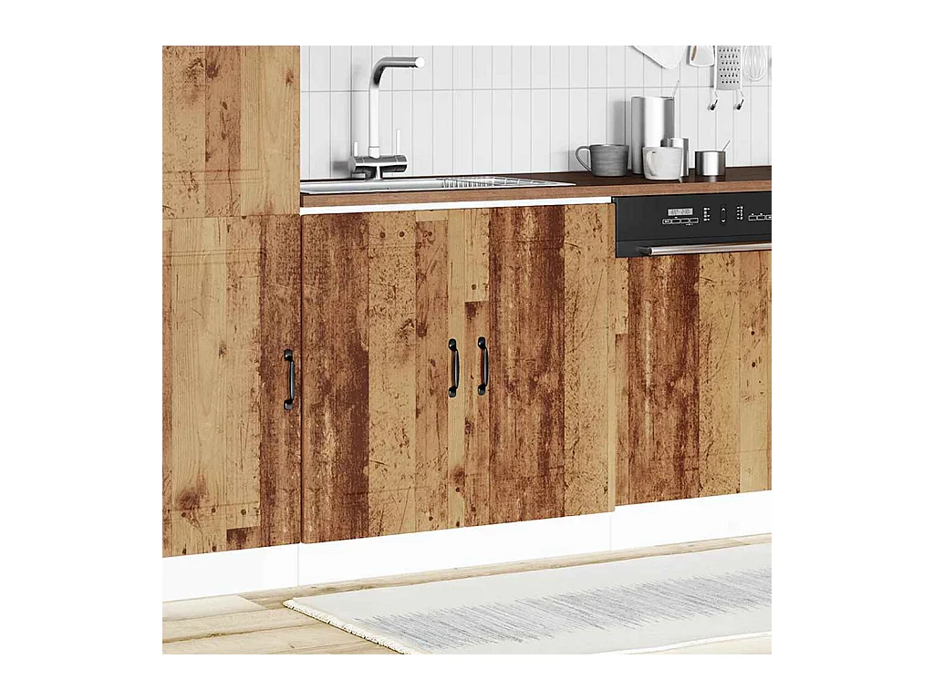 Mobile lavabo nero 80x46x81,5 cm in legno ingegnerizzato