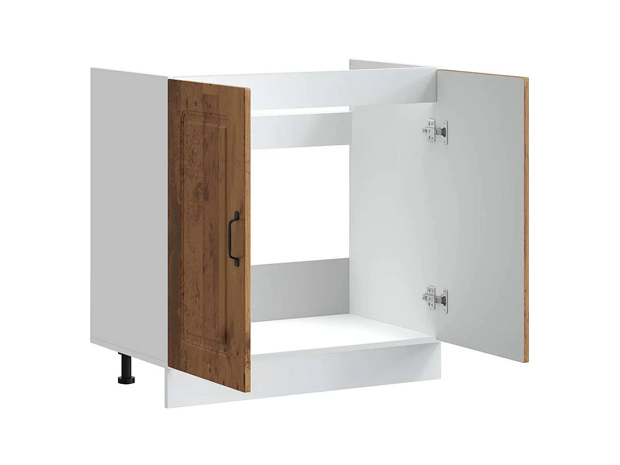 Mobile lavabo nero 80x46x81,5 cm in legno ingegnerizzato
