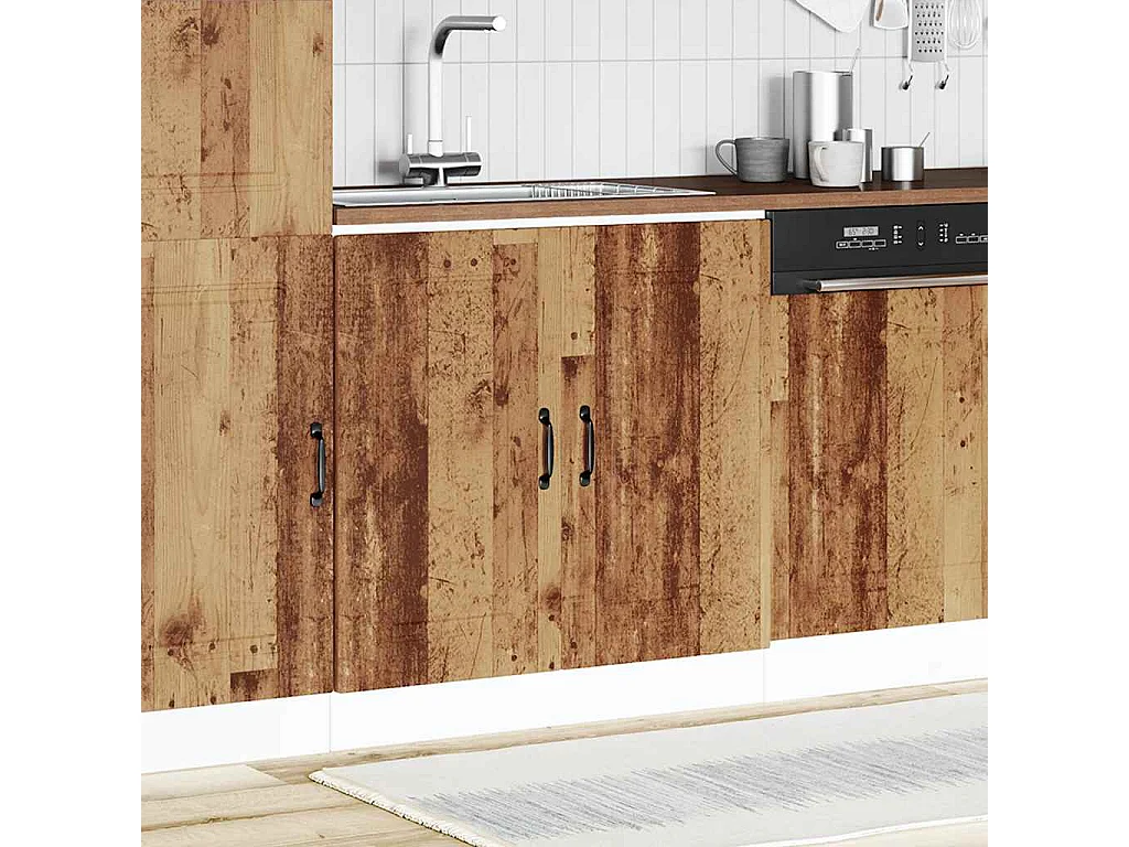 Meuble bas pour évier noir 80x46x81,5 cm bois ingénierie