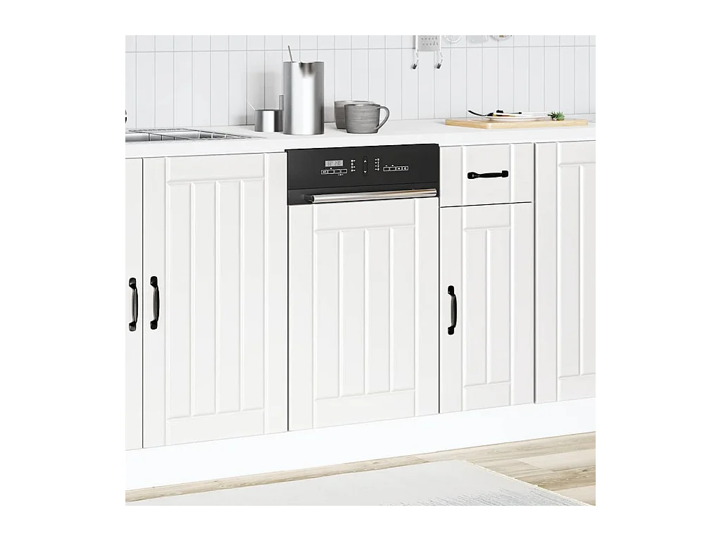 Pannello per lavastoviglie in legno ingegnerizzato bianco Lucca