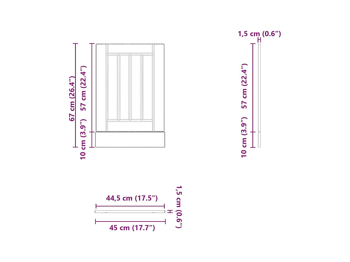 Pannello per lavastoviglie in legno ingegnerizzato bianco Lucca