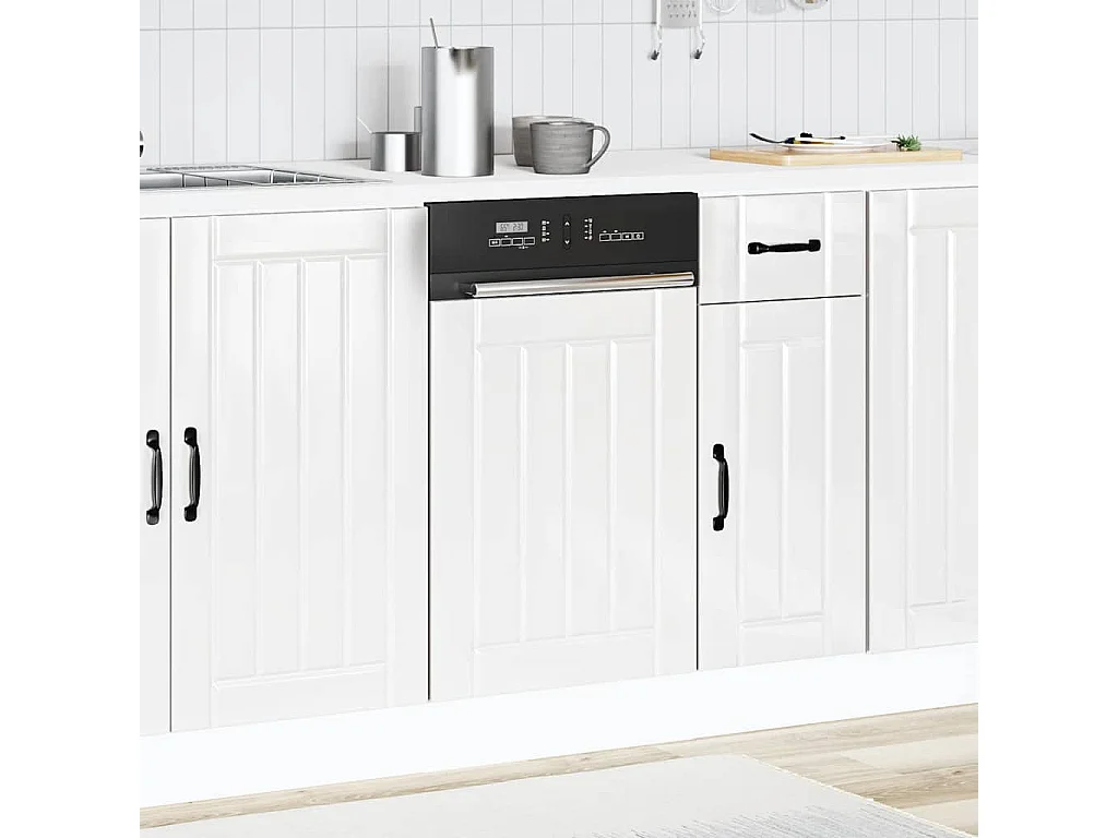 Pannello lavastoviglie in legno ingegnerizzato bianco lucido