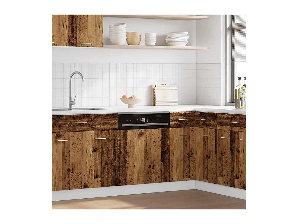 Pannello lavastoviglie in legno vecchio, legno ingegnerizzato