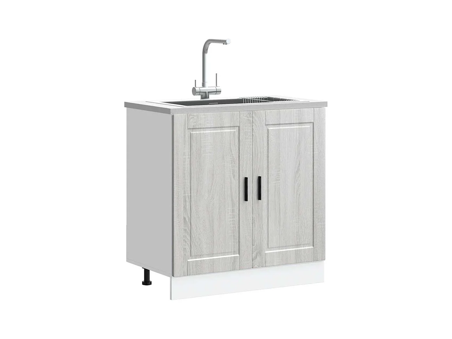 Mobile base per lavello in legno ingegnerizzato grigio Sonoma