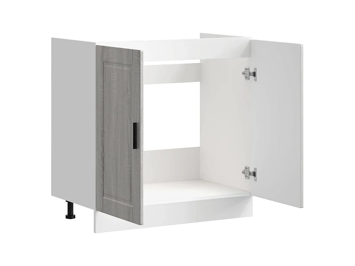 Mobile base per lavello in legno ingegnerizzato grigio Sonoma