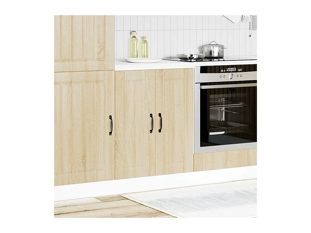 Mobile base per lavello in legno ingegnerizzato Sonoma Oak