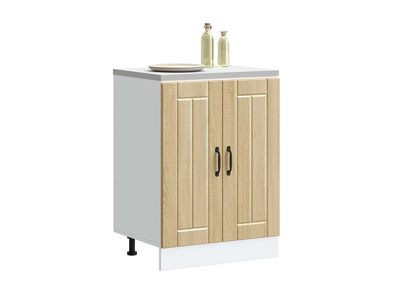 Meuble de base de lavabo chêne sonoma bois d'ingénierie