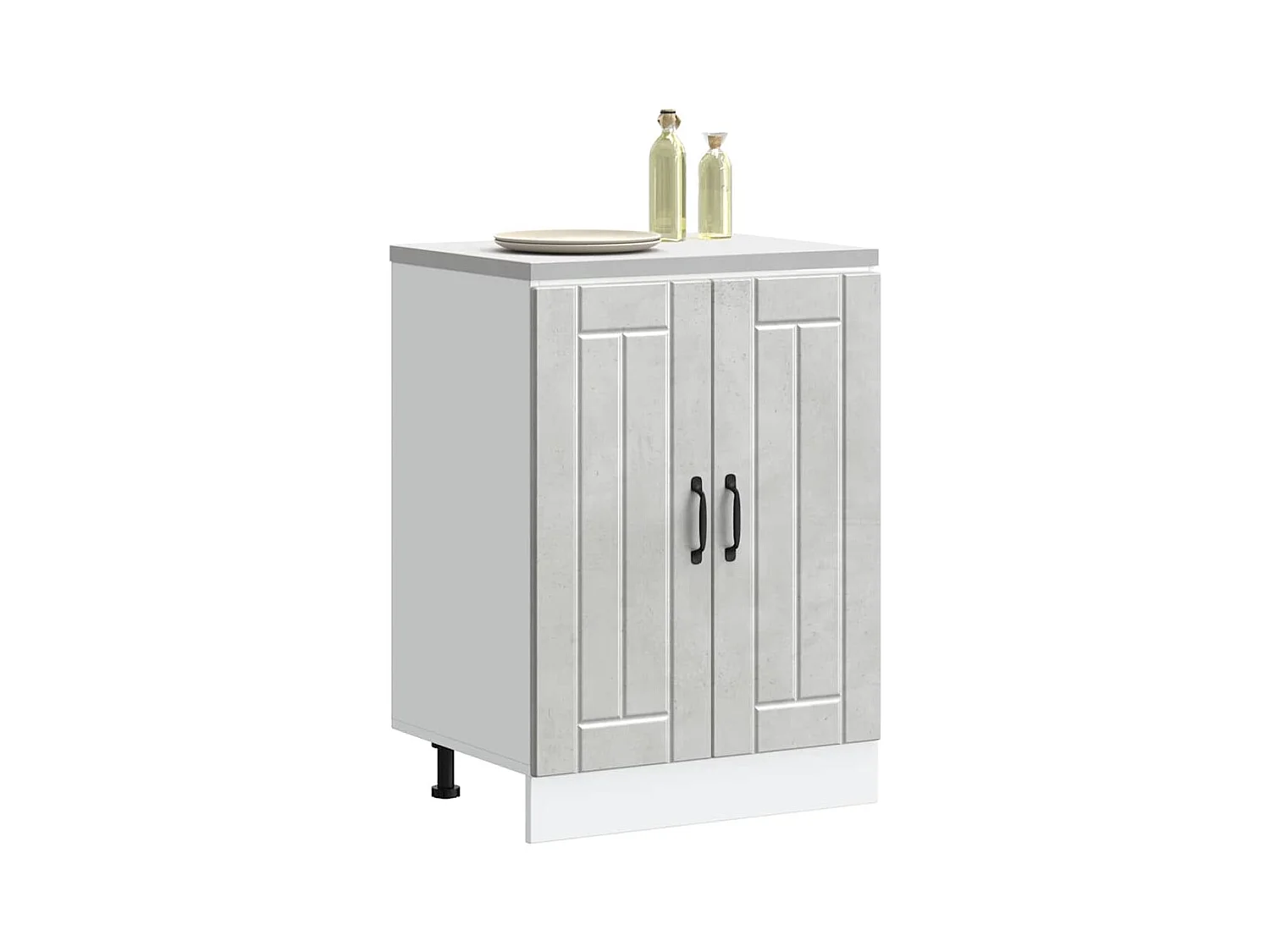 Meuble de base de lavabo gris béton bois ingénierie