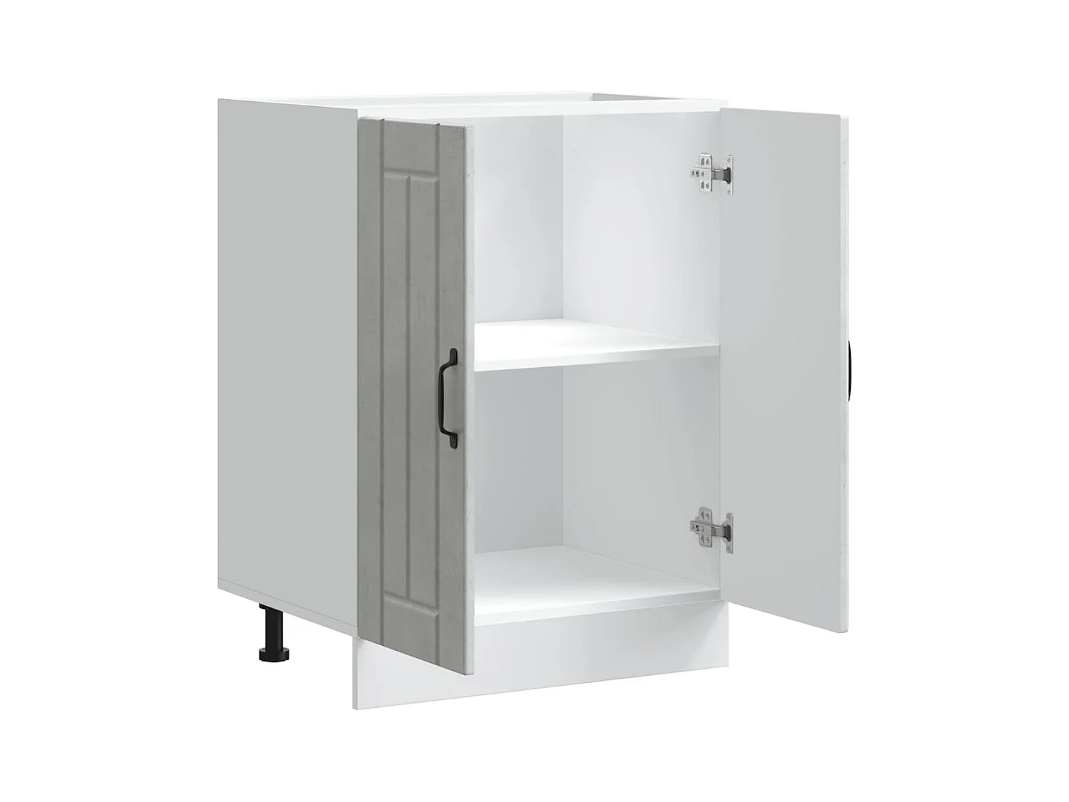 Meuble de base de lavabo gris béton bois ingénierie