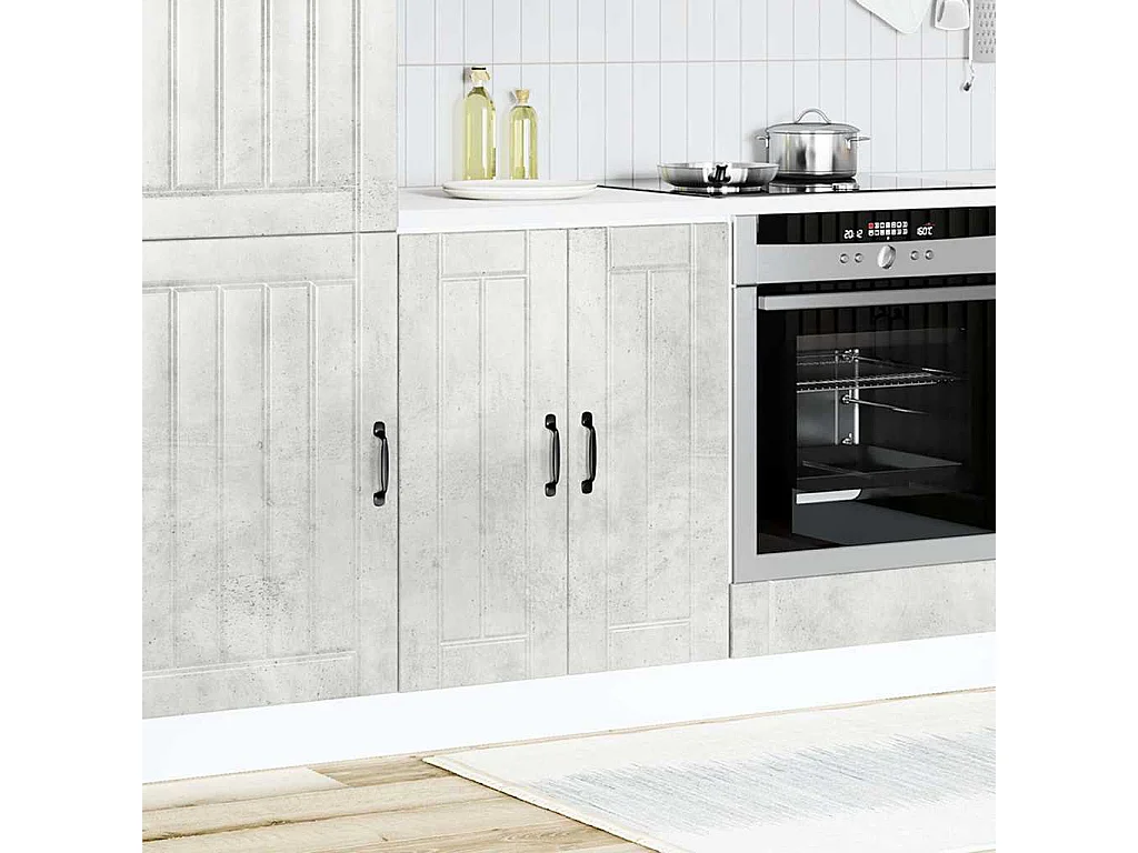 Betongrauer Waschbeckenunterschrank aus Holzwerkstoff