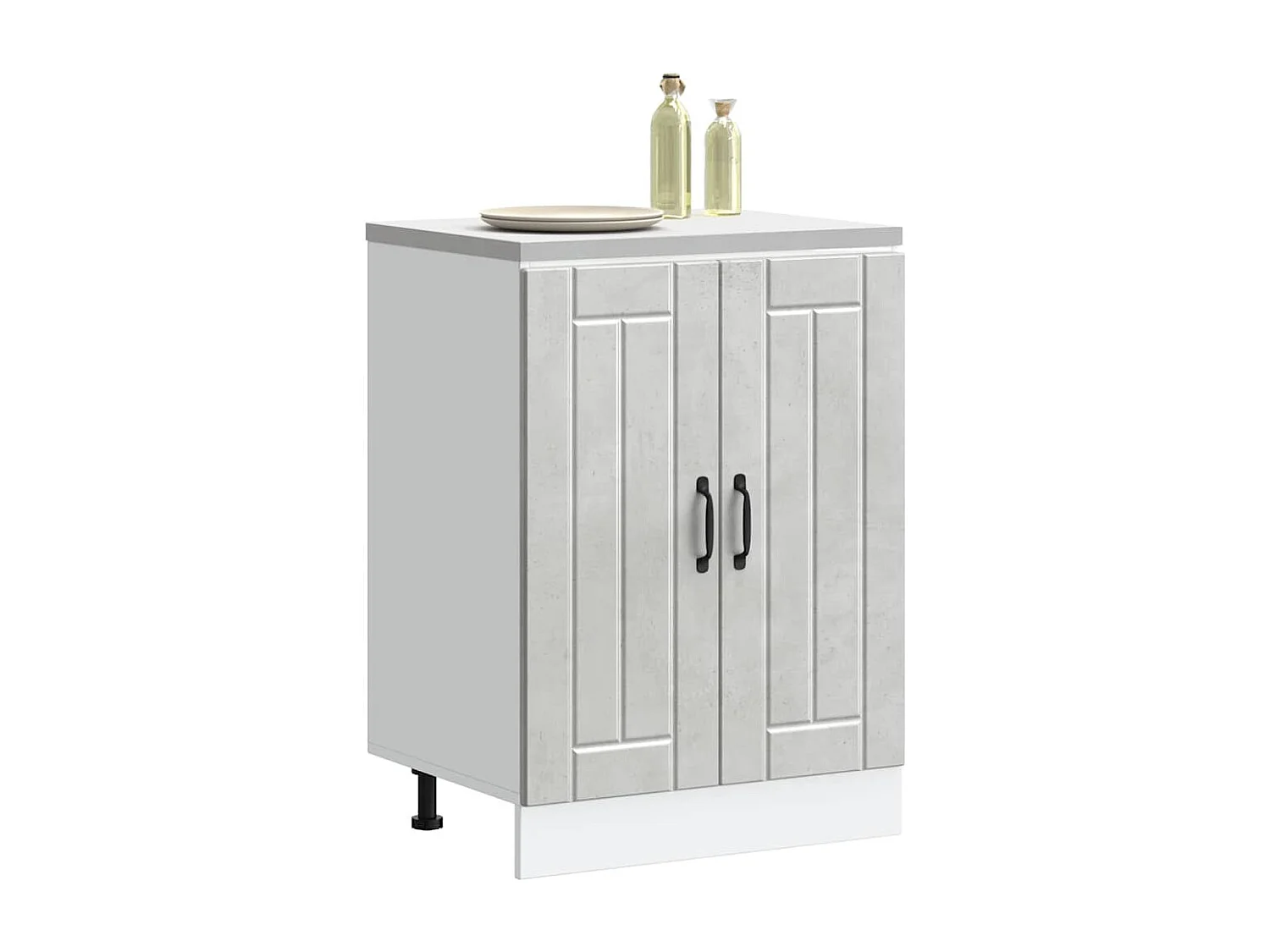 Betongrauer Waschbeckenunterschrank aus Holzwerkstoff