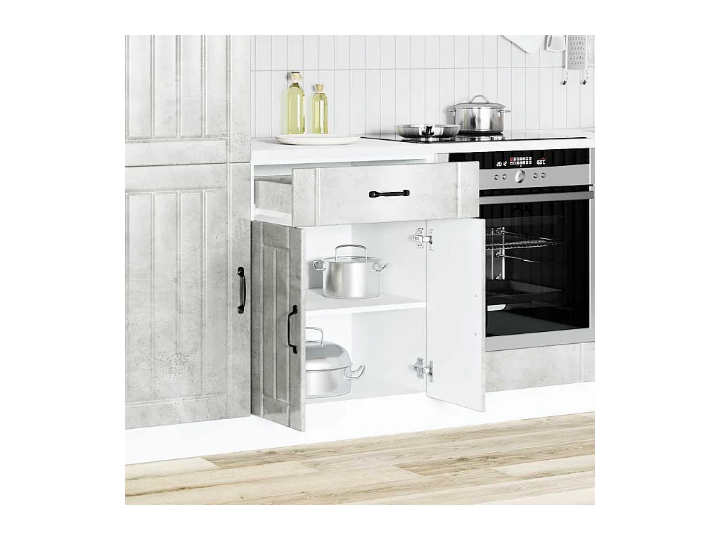 Mobile da cucina in legno ingegnerizzato grigio cemento Lucca