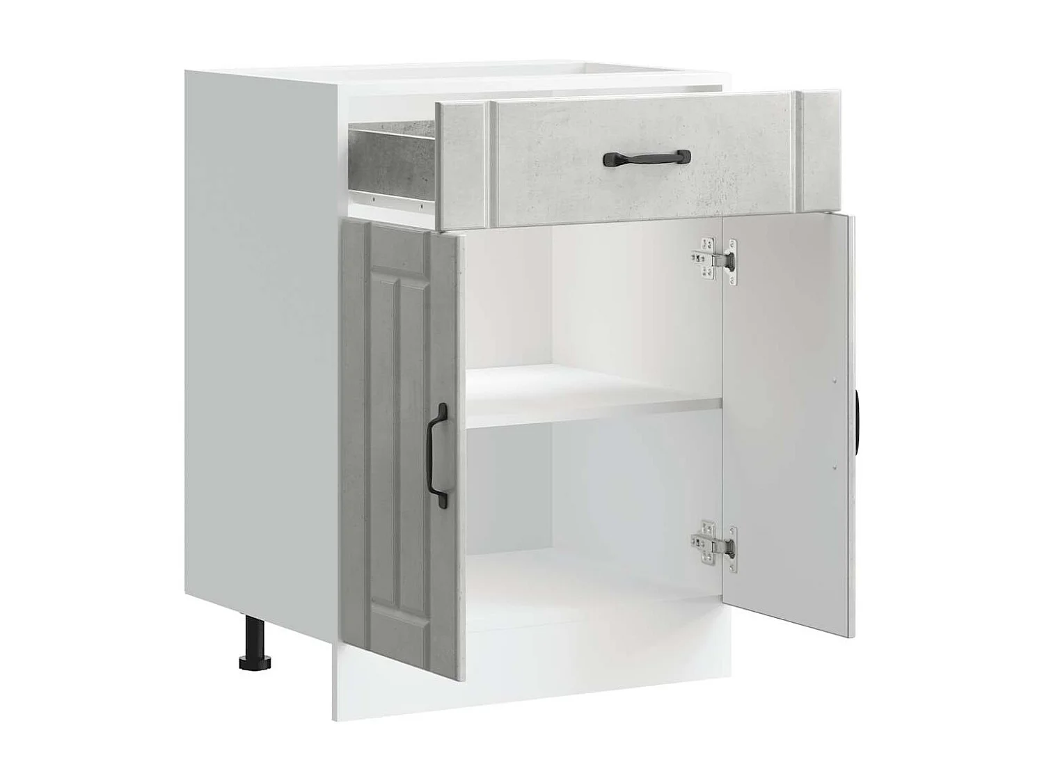 Armoire de cuisine gris béton bois ingénierie