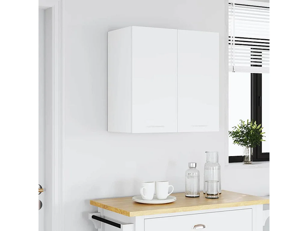 Mobiletto pensile bianco 60x31x60 cm in legno ingegnerizzato