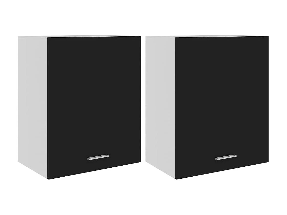 Armario colgante de dos piezas "Lyon", negro, 50x31x60 cm