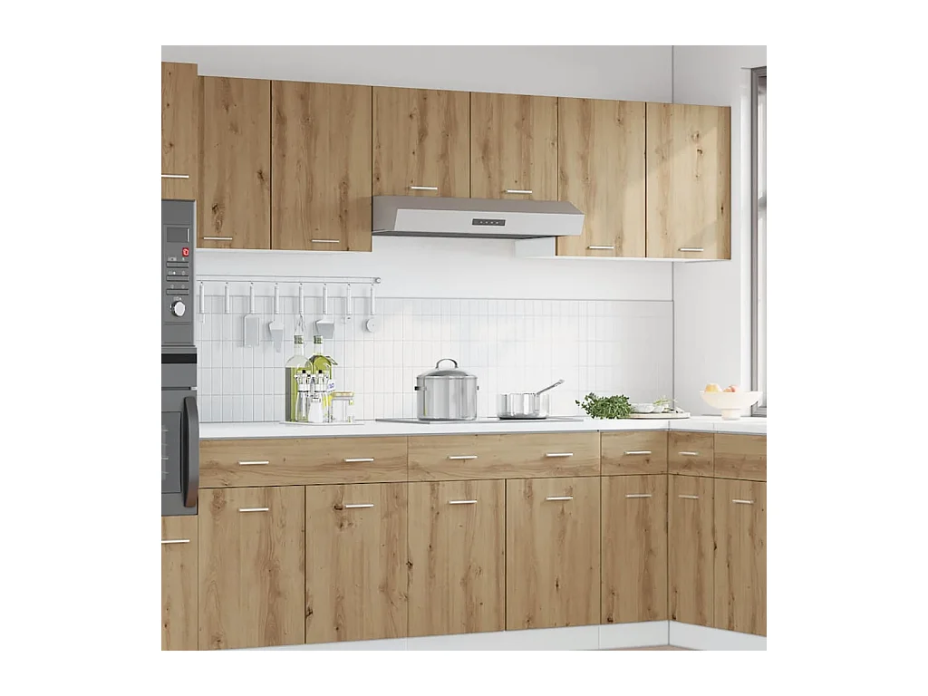 Mobile pensile "Lyon", rovere lavorato a mano, 80x31x60 cm