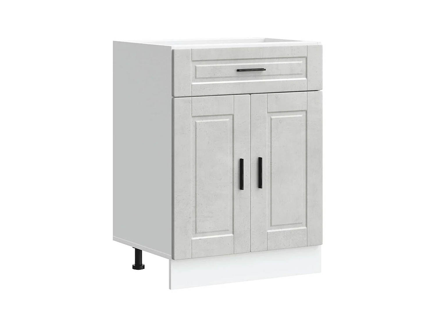 Armoire de cuisine gris béton bois d'ingénierie