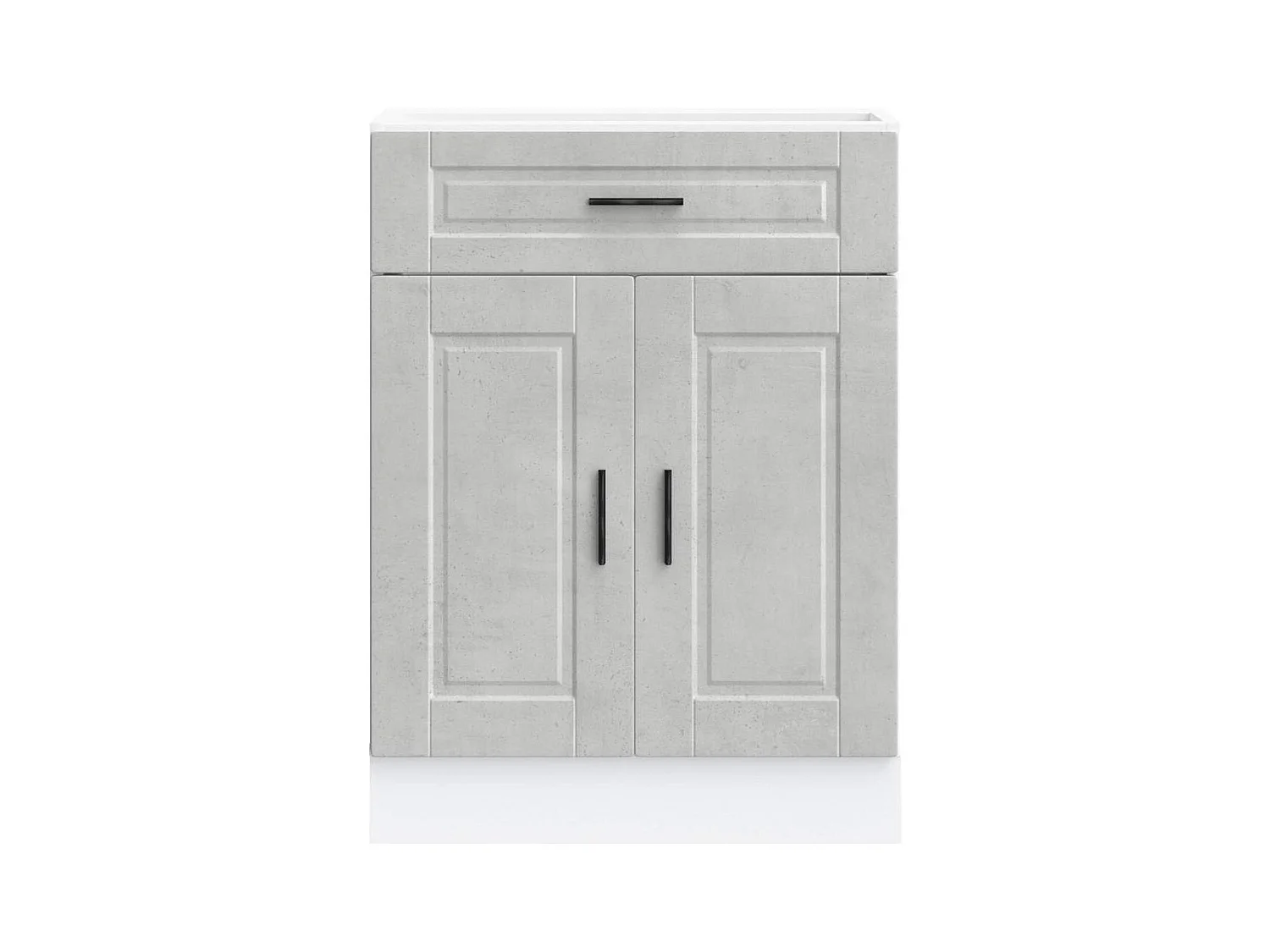 Armoire de cuisine gris béton bois d'ingénierie