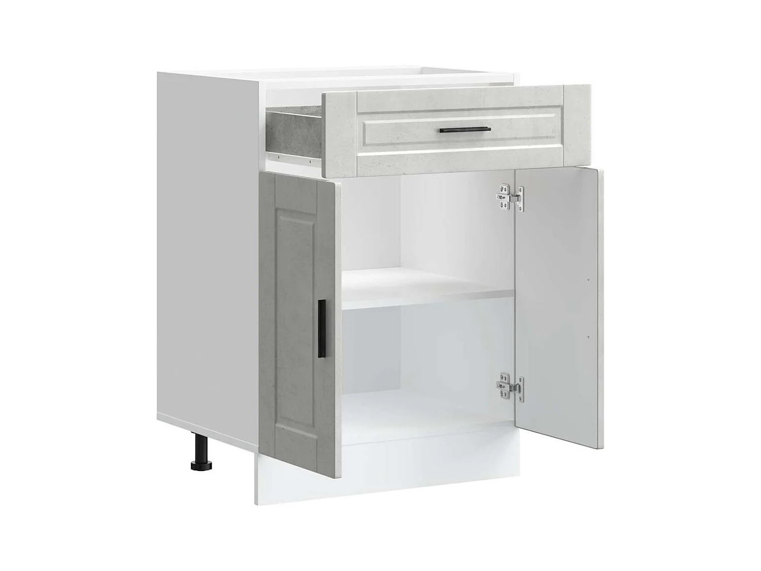 Armoire de cuisine gris béton bois d'ingénierie