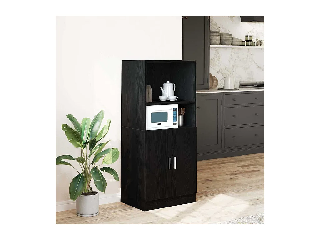 Armoire de cuisine noir 57x41,5x131,5 cm bois d'ingénierie