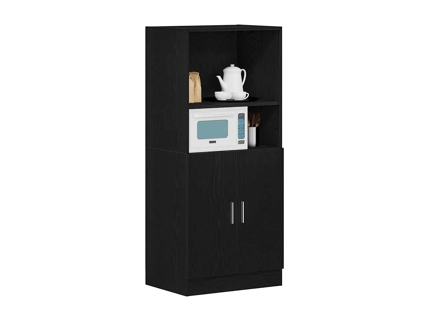 Armoire de cuisine noir 57x41,5x131,5 cm bois d'ingénierie