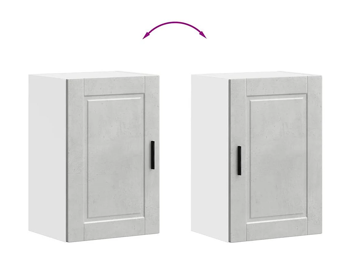 Armoire murale de cuisine gris béton bois d'ingénierie