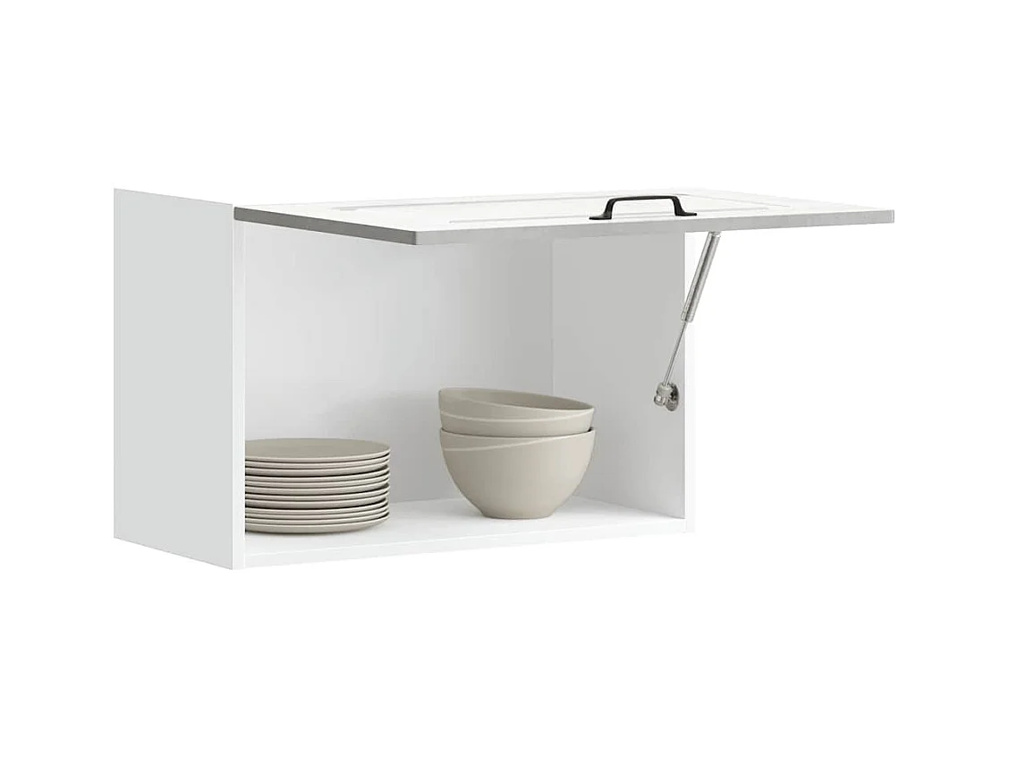 Armoire murale de cuisine gris béton bois d'ingénierie