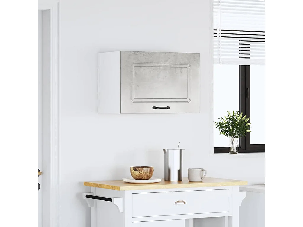 Armoire murale de cuisine gris béton bois d'ingénierie