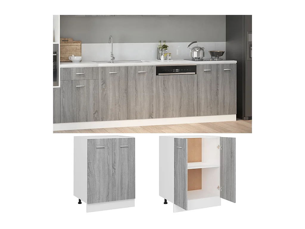 Armoire de plancher Sonoma gris 60x46x81,5 cm